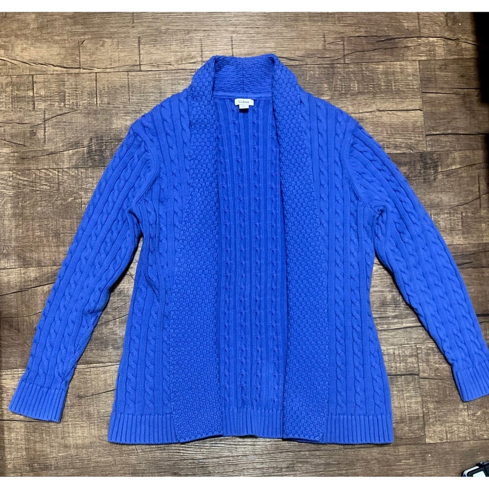 L.l. Bean cable knit royal blue cardigan